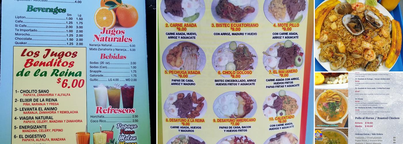 Reina de la Nube Menu