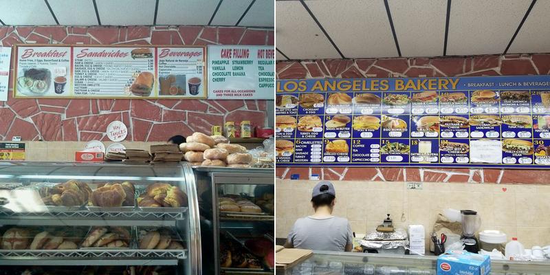 Los Angeles Bakery Menu