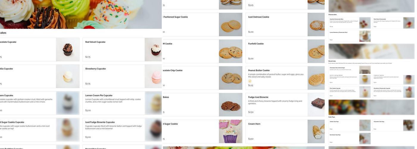 Sassy Cakes Bakery Menu