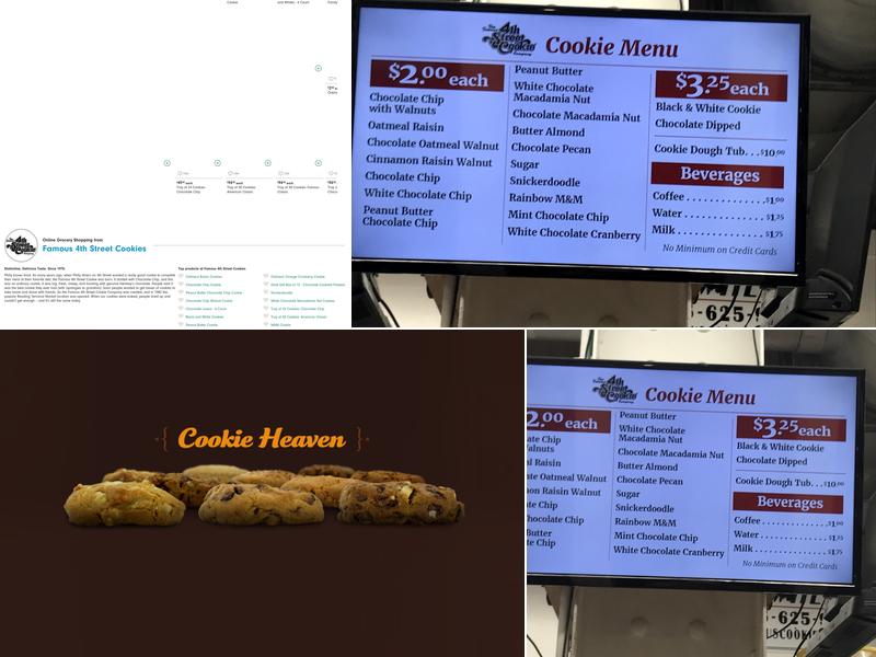 The Famous 4th Street Cookie Company Menu