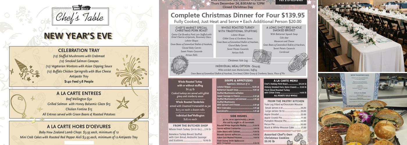 Chef's Table Catering Menu