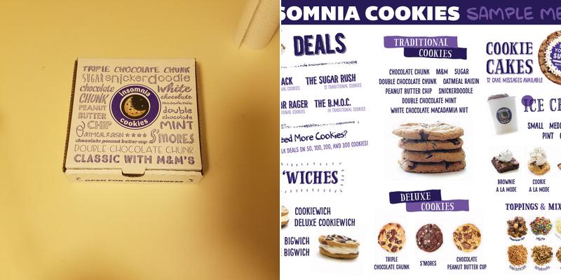 Insomnia Cookies Menu