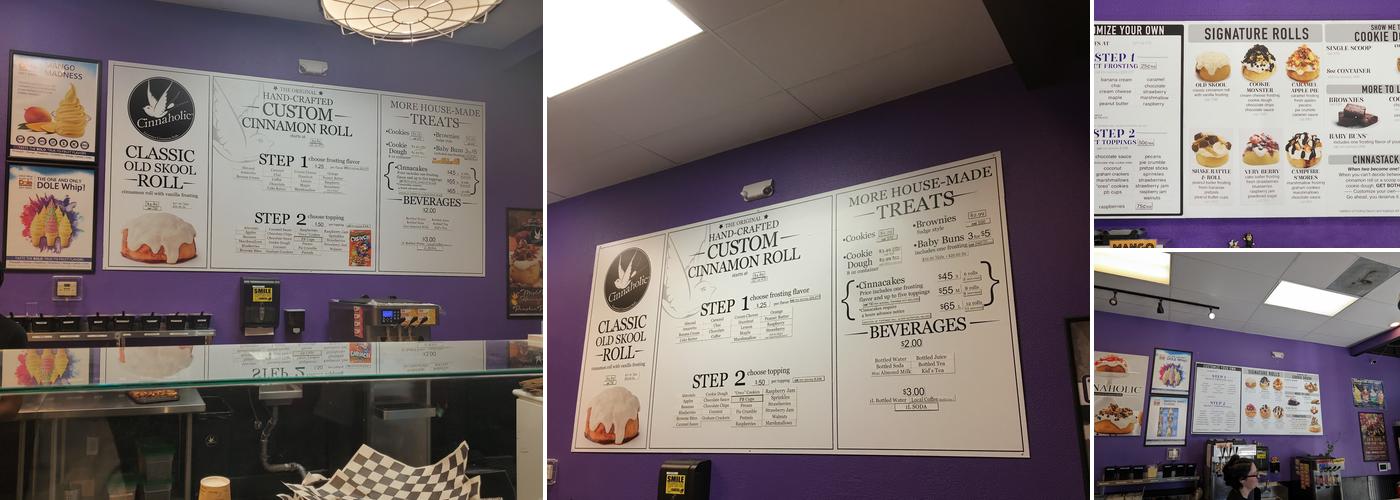 Cinnaholic Menu