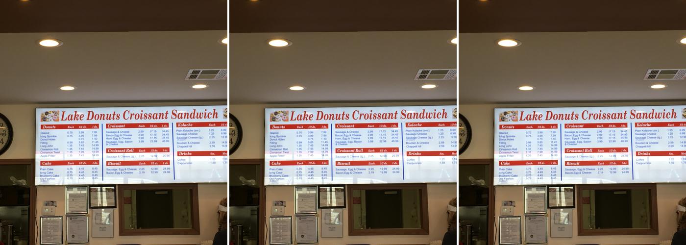 Lake Donuts Menu