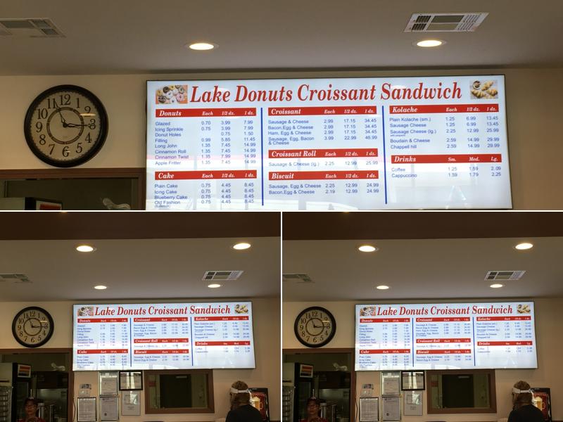 Lake Donuts Menu