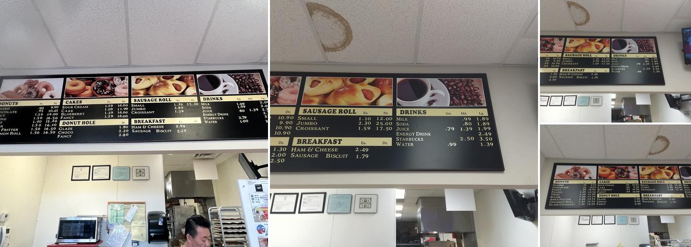 Diamond Donuts Menu