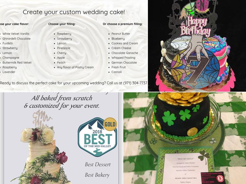 Michelle Ashley Custom Cakes Menu