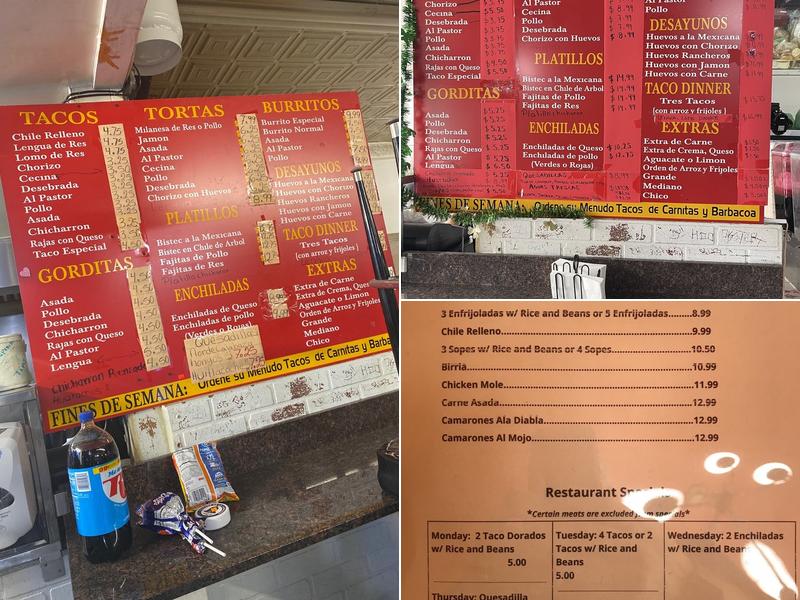 Panaderia Y Taqueria La Placita Menu