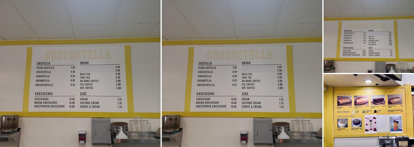 Cheesetella Menu