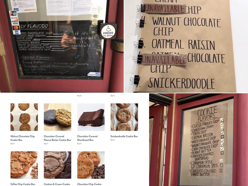 Anthony's Cookies Menu