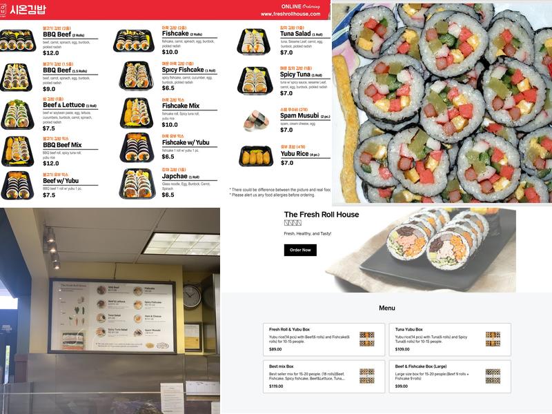 The Fresh Roll House Menu