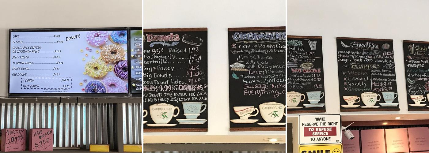 Better-Be Donuts Menu