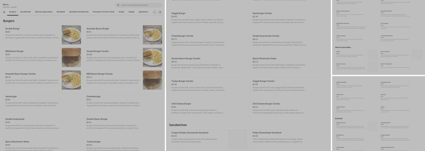 Araz Bakery & Kitchen Menu