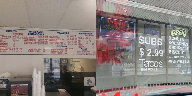 Friendly Donuts Menu