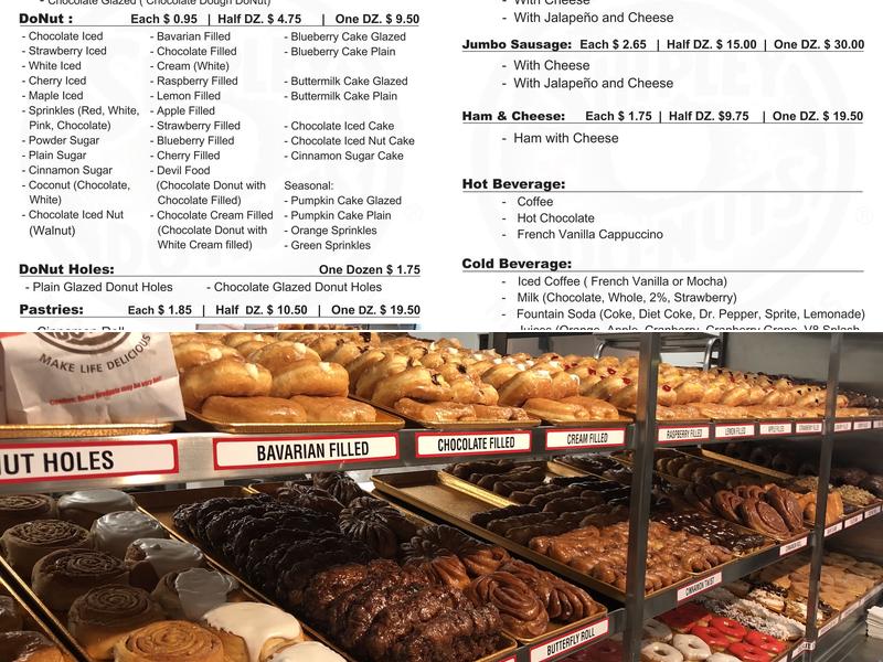 Shipley Do-Nuts Menu