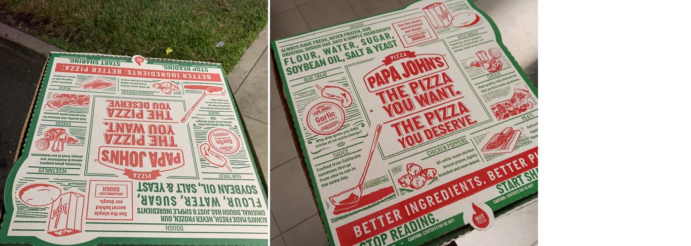 Papa Johns Pizza Menu