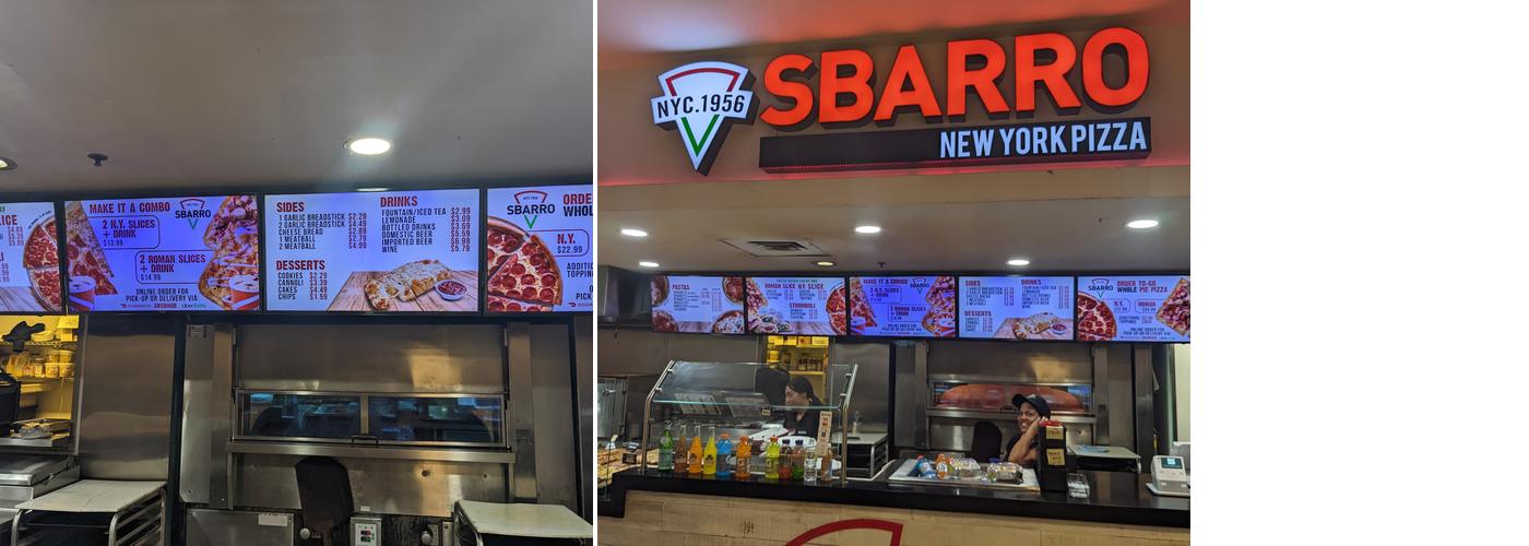 Sbarro Menu