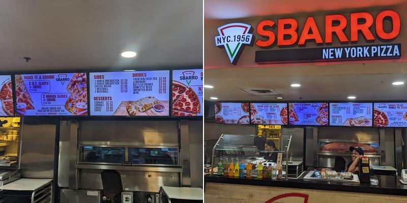 Sbarro Menu