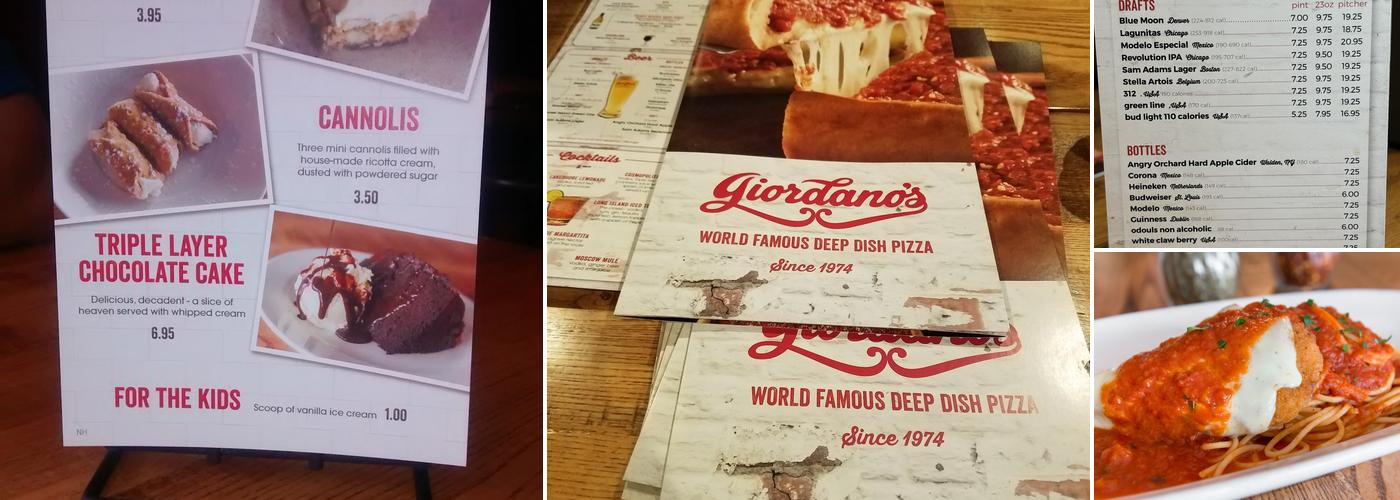 Giordano's Menu