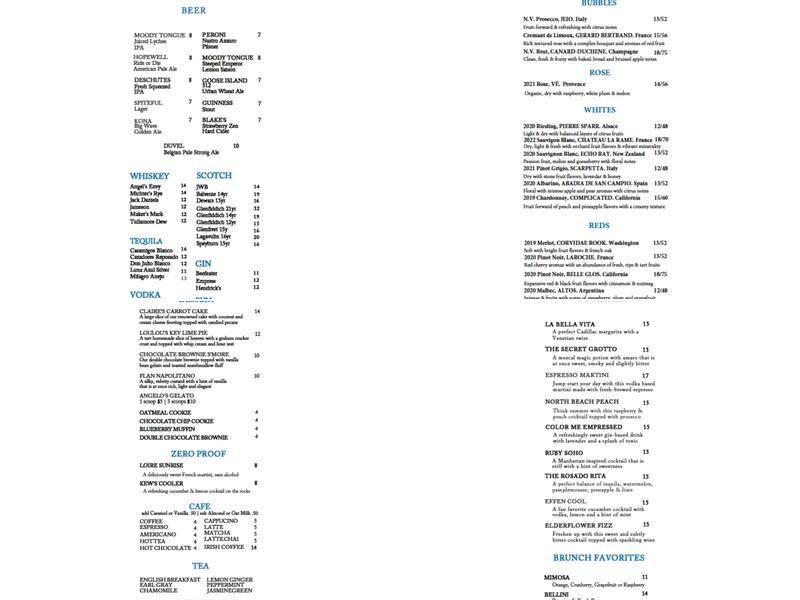 Blue Door Farm Stand Too Menu