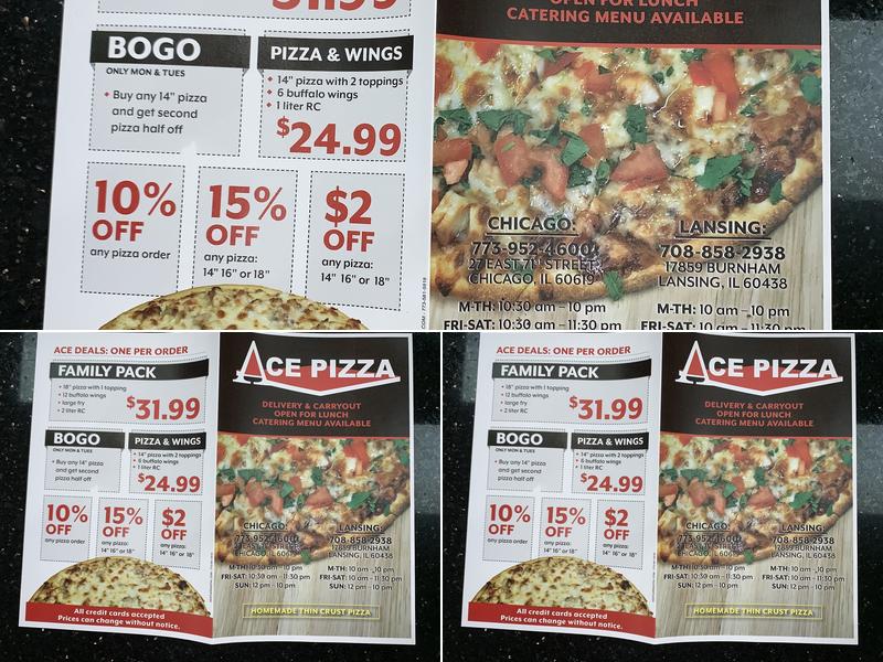 Ace Pizza Menu