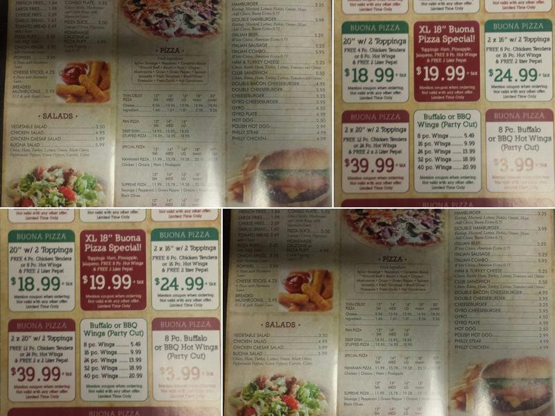 DITOTINOS PIZZA 1 Menu