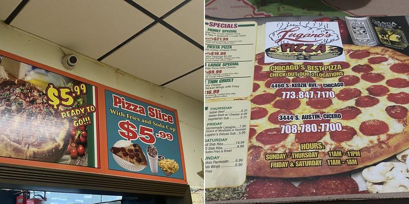 Lugano's Pizza Menu