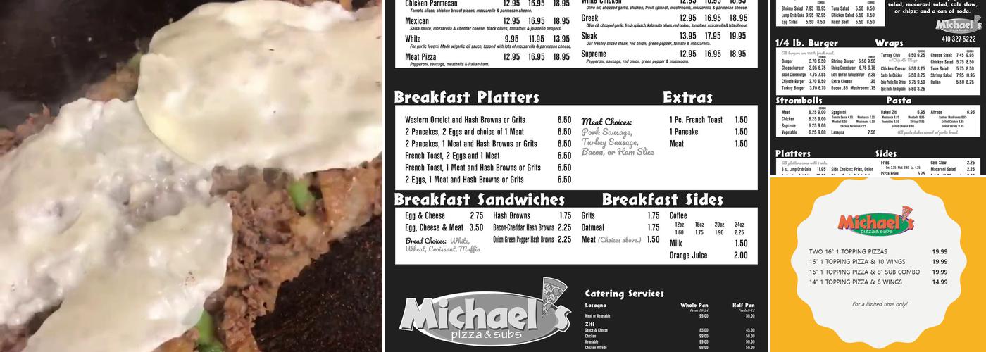 Michael's Pizza & Subs (+ Seafood) Menu