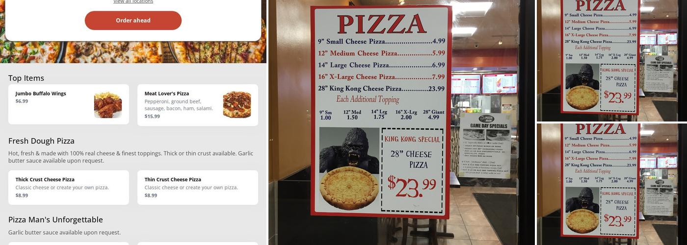 Pizza Man Menu
