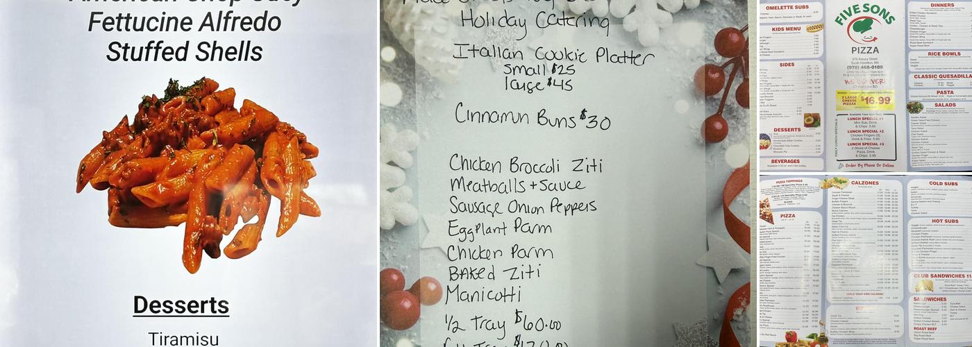 Five Sons Pizza Menu