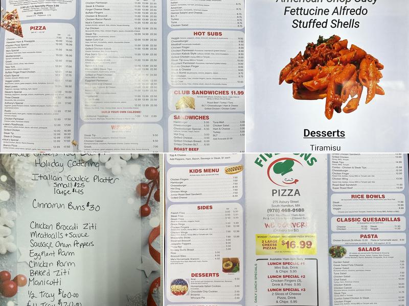 Five Sons Pizza Menu