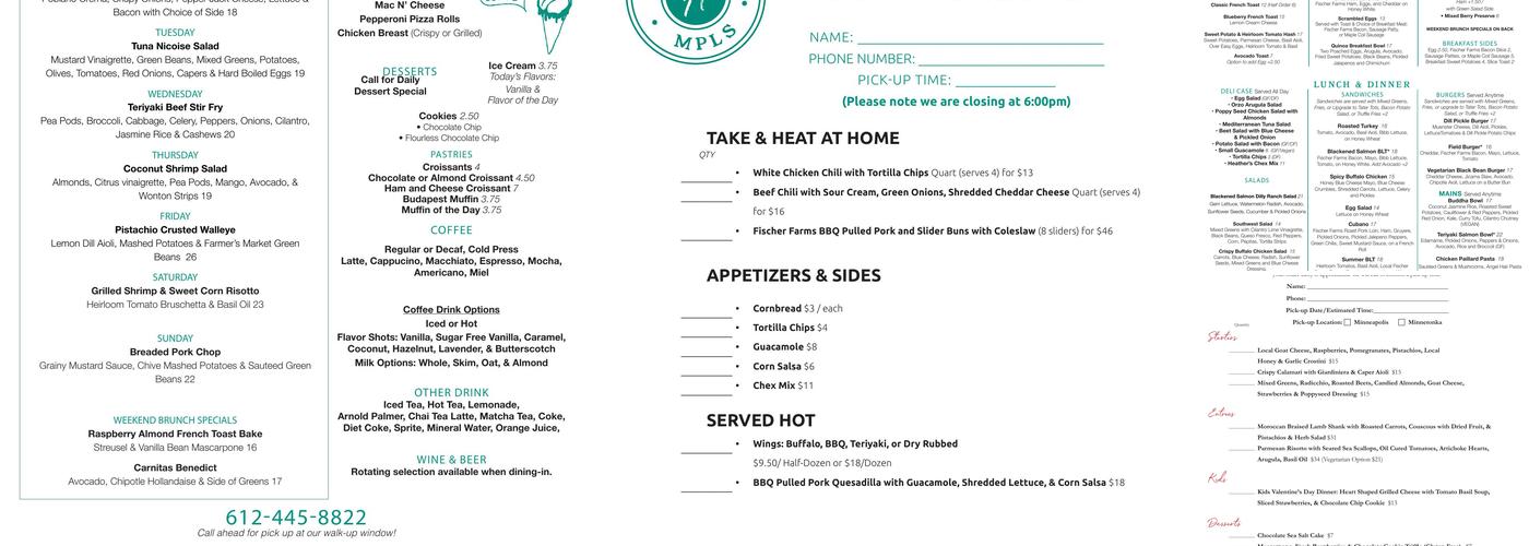 Heather's Menu