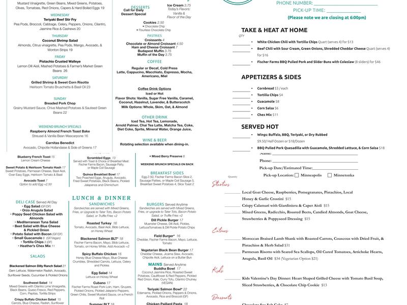Heather's Menu