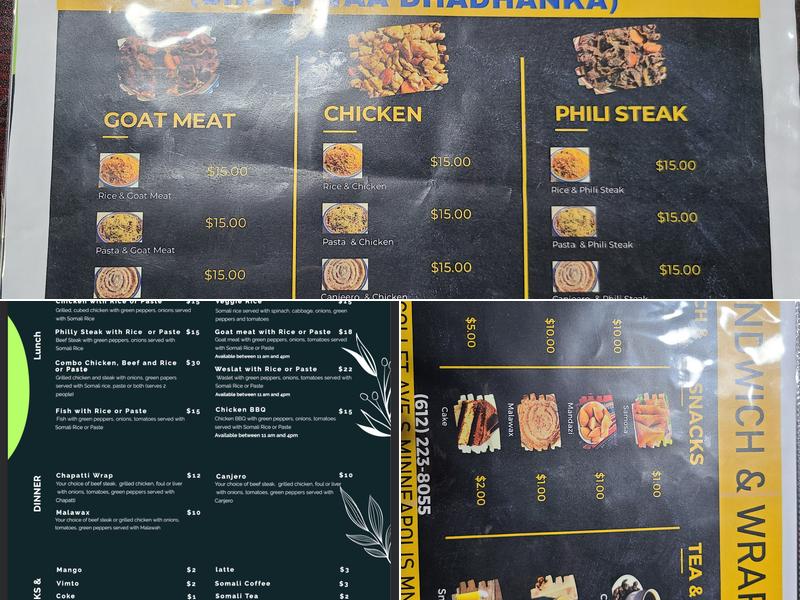 Somali ( Daalo Hilaac Restaurant ) Menu