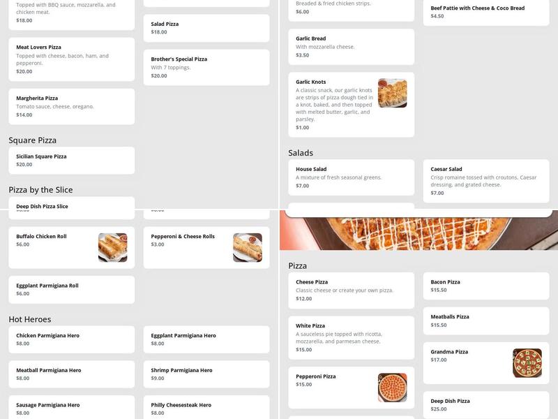 Kingsbridge Pizza Menu