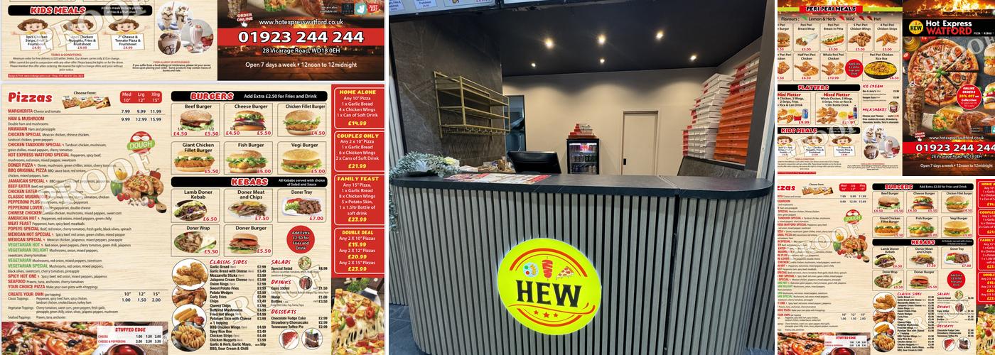 Hot Express watford Menu