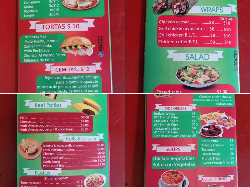 Tepango's Menu