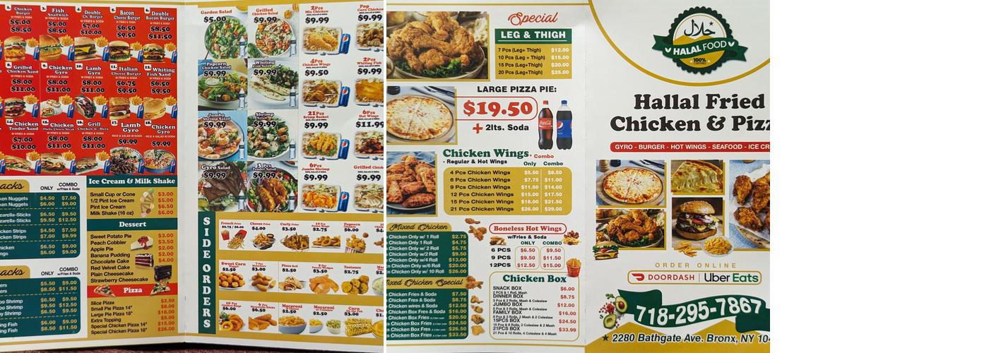FRIED CHICKEN & PIZZA Menu