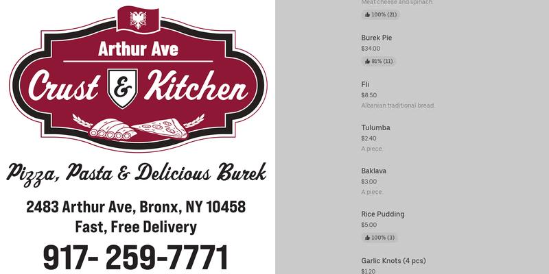 Tony & Tina's Pizzeria Menu