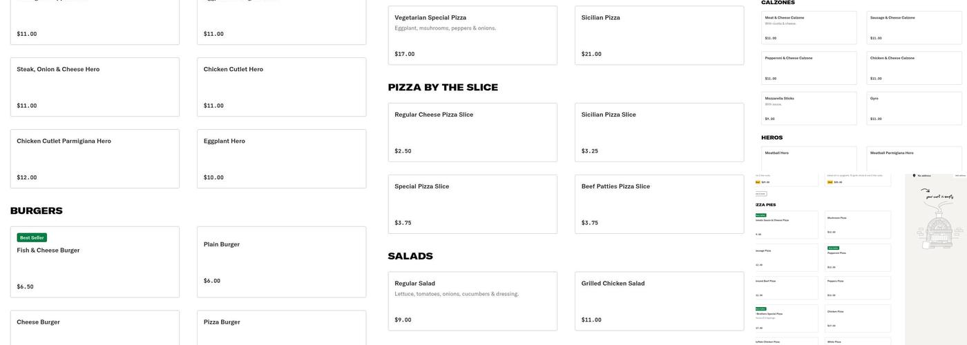 Tetaj Brothers Pizzeria Menu