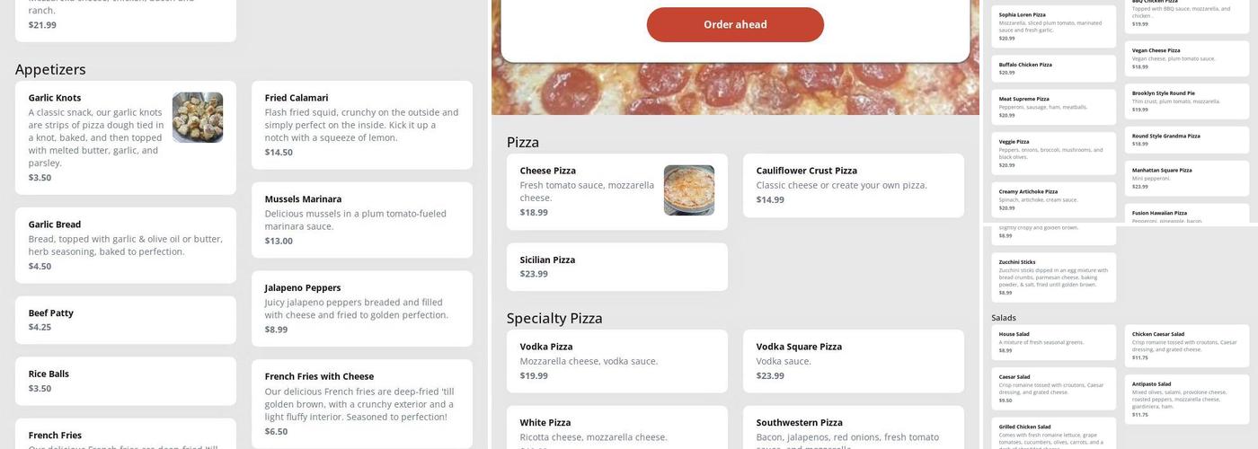 Beverley Pizza & Cafe Menu