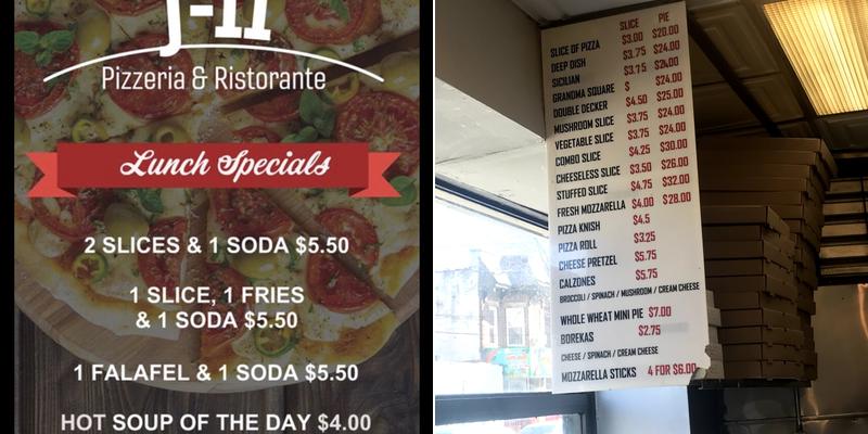 Jerusalem II Pizza Menu