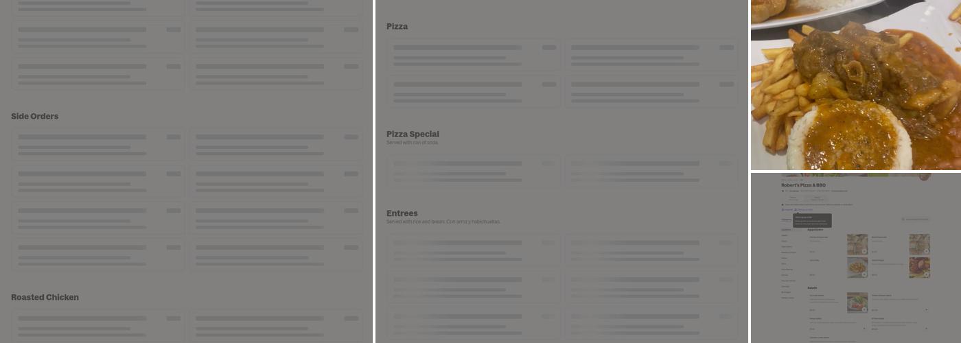 Robert’s pizza & bbq chicken Menu