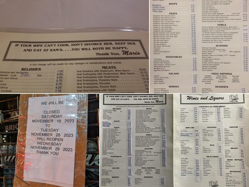 Sam's Menu