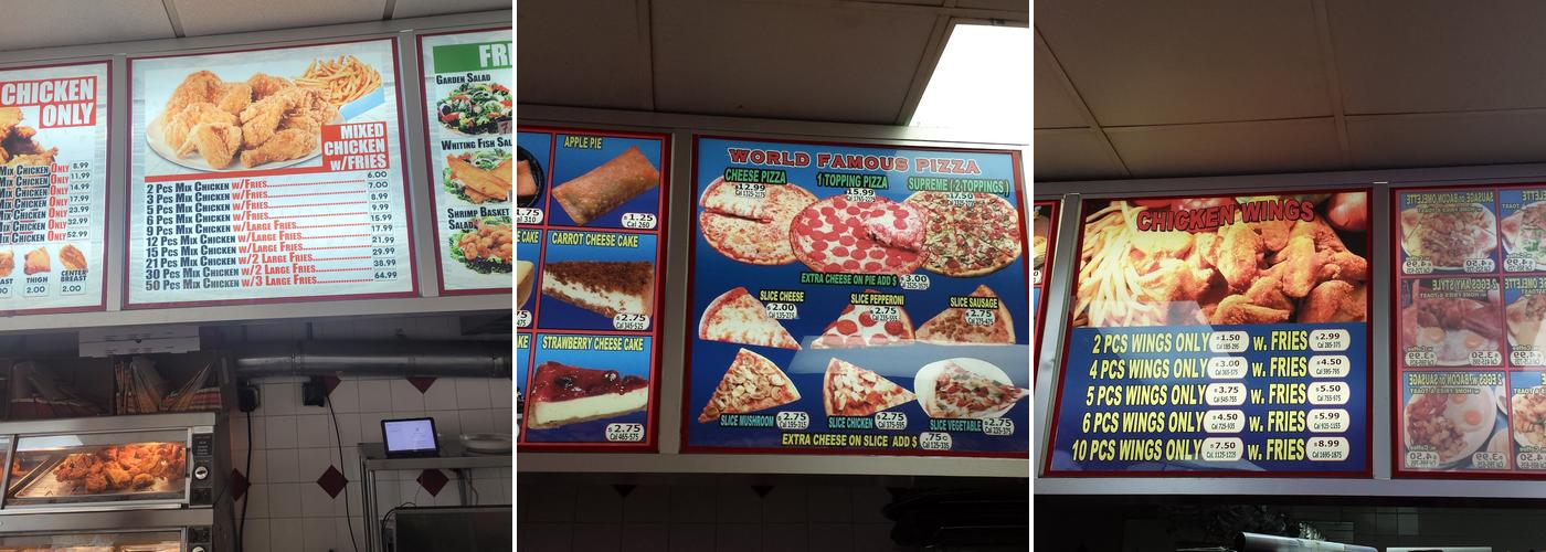 Crown Fried Chicken & Pizza Menu