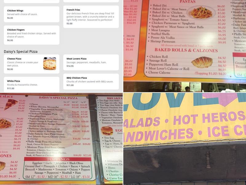 Daisy's Pizza Menu