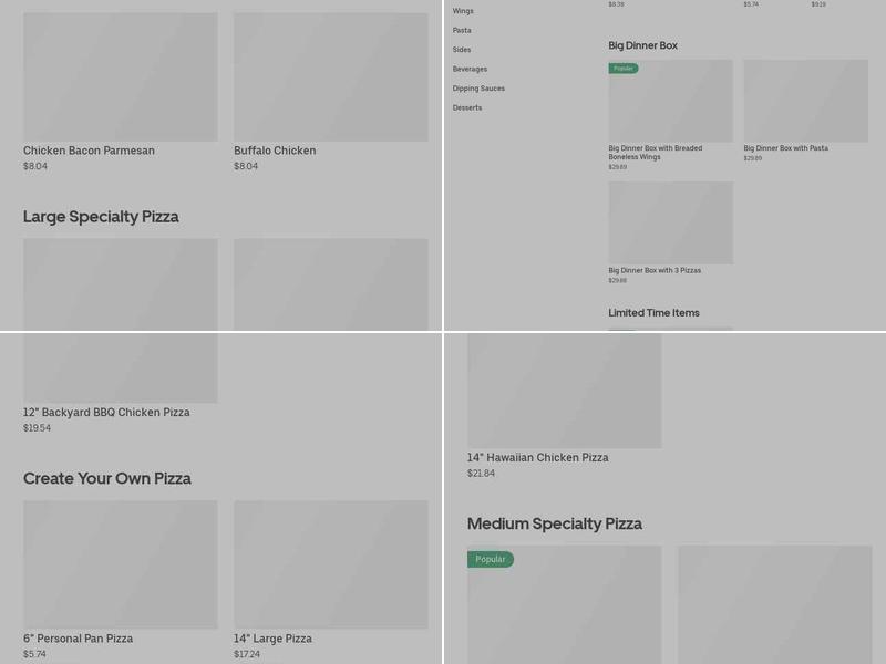 Pizza Hut Menu