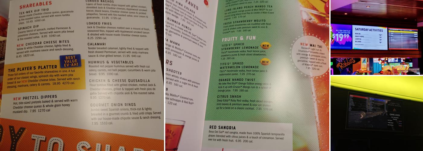 Main Event Albuquerque Menu