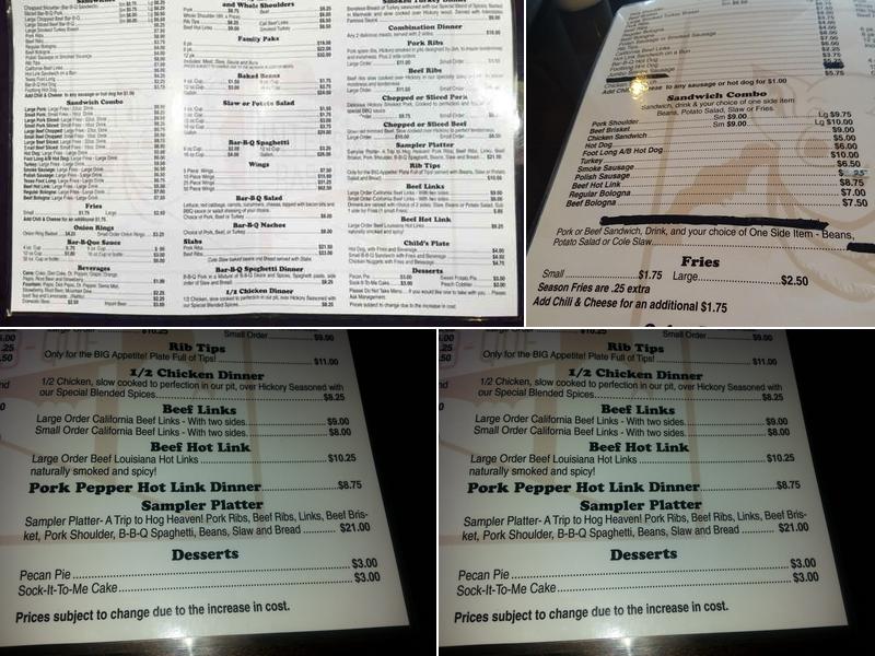NEELY'S INTERSTATE BBQ Menu