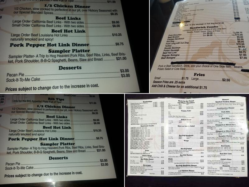 NEELY'S INTERSTATE BBQ Menu
